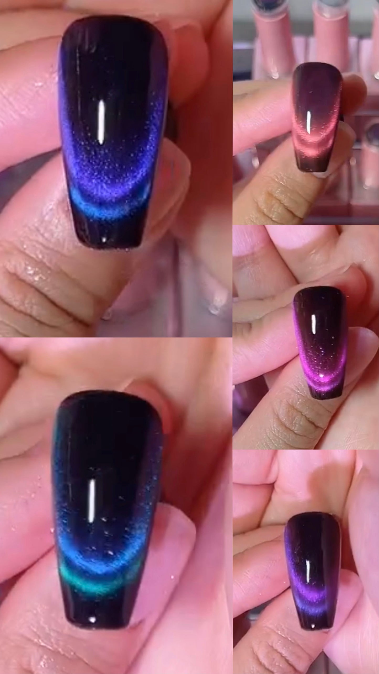 15ml Water Light Iridescent Cat Eye Color Shifts Gel Polish/Magnetic Chameleon Dynamic Galaxy Glowy Pink Purple Blue Nail -Makybling