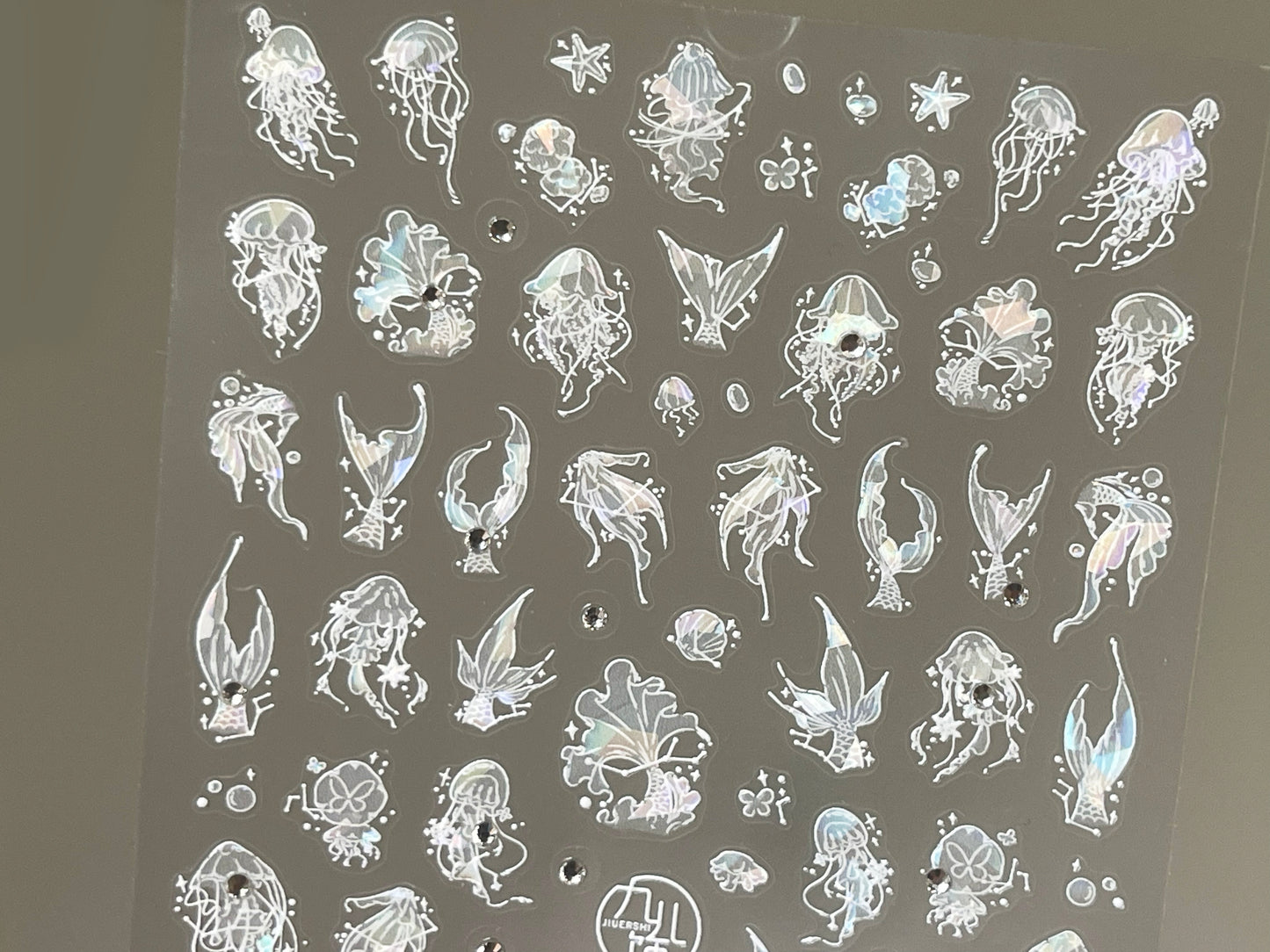 Jellyfish Nail Art Decal Sticker /Purple Ocean theme Sea World Animal Peel off stickers