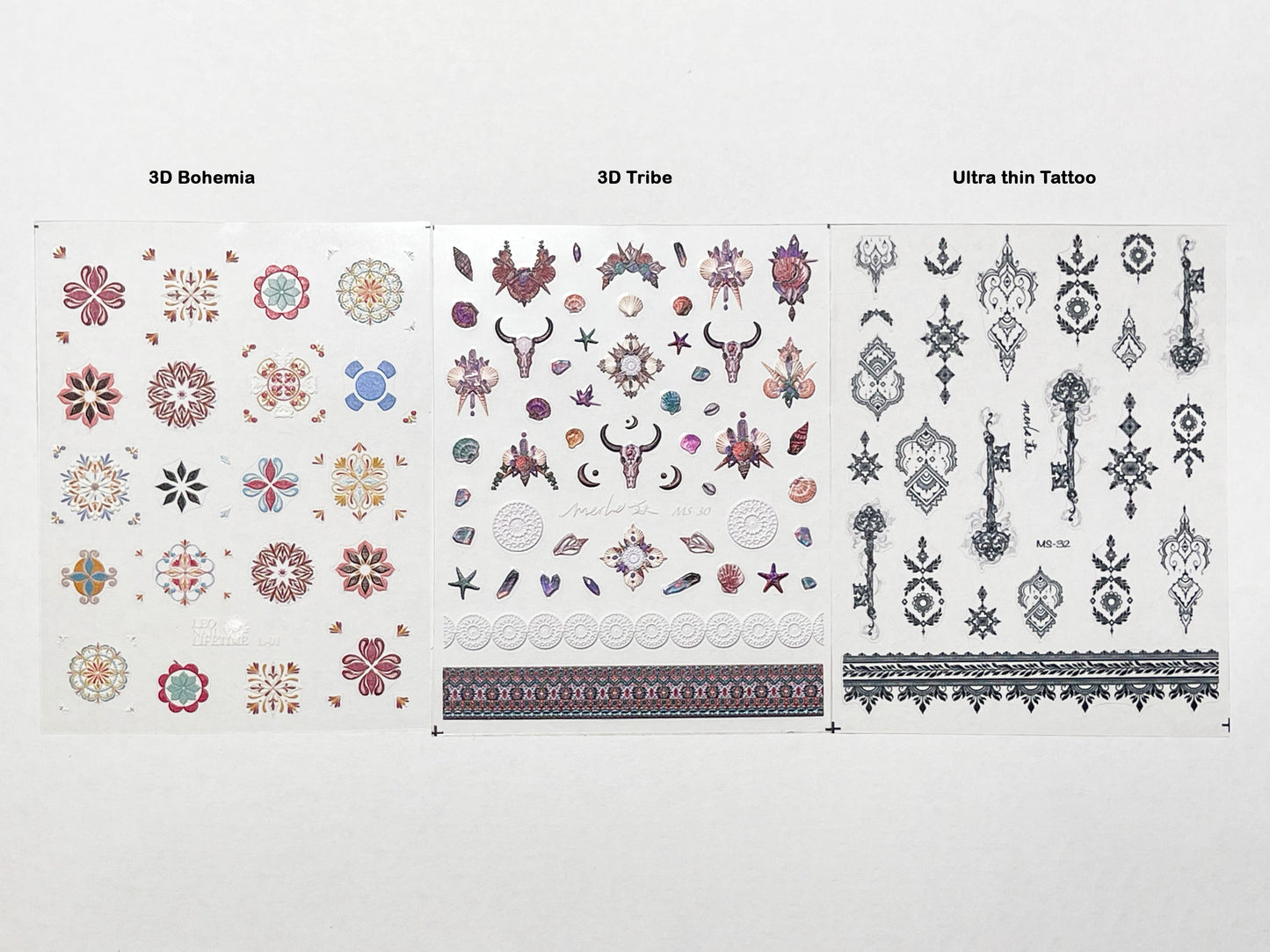 Mehndi Totem pattern nail sticker/ Tribe Hippy 3D Nail Art Stickers Self Adhesive Decals