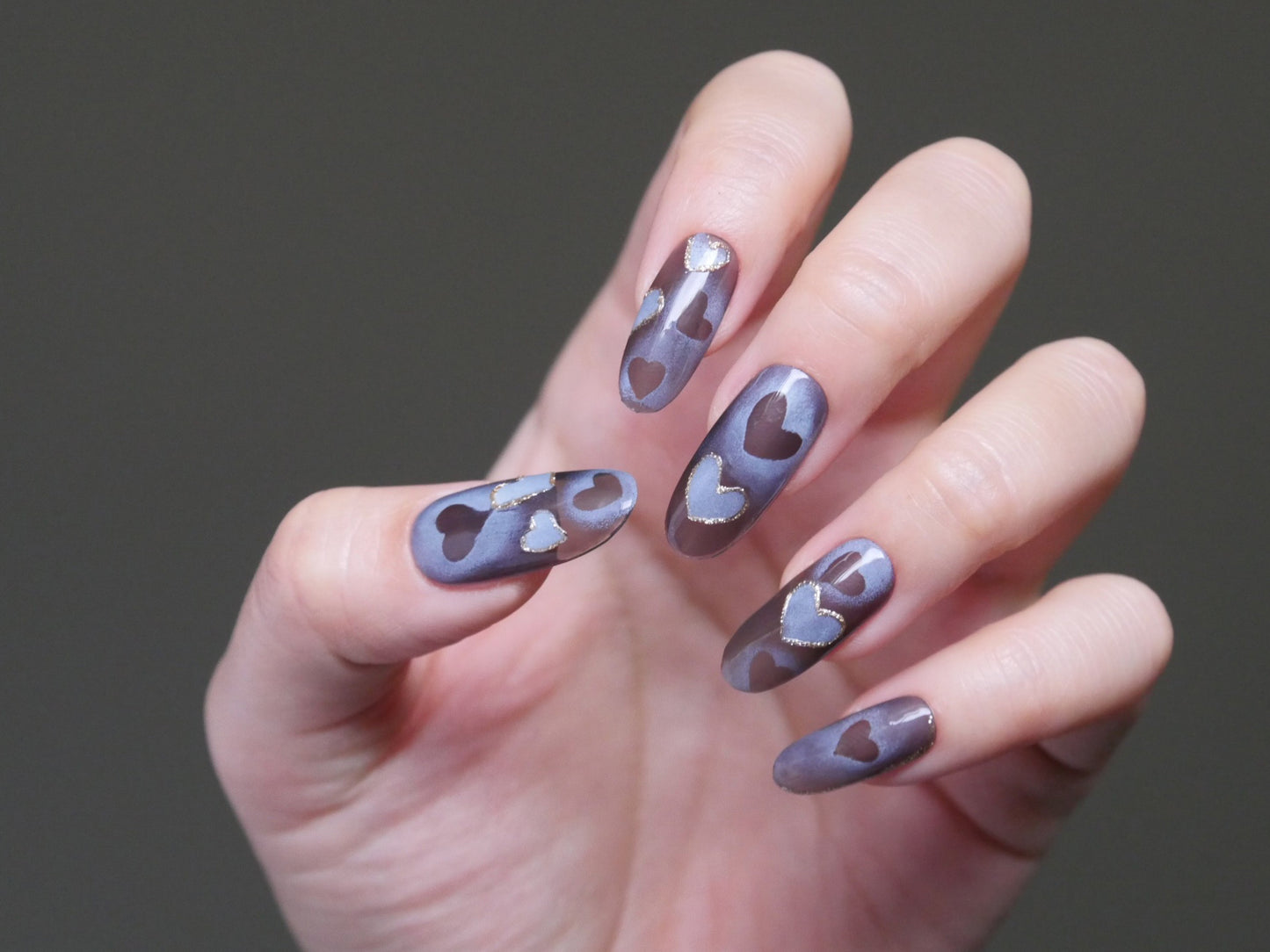 Heart Shaped Gradient Hollowed Nail sticker/ Air Brush Free Heart Hollow Nail Art Stickers Decals