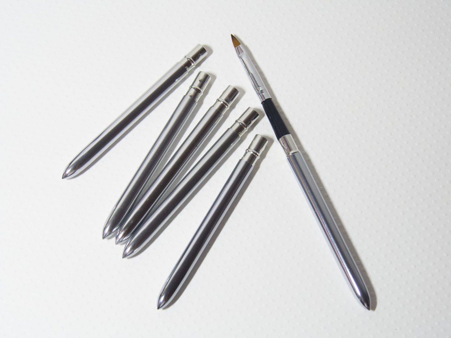 6 pcs Acrylic nail brushes/ Crimped 3D Nail art mink fur nail pen for acrylic design builder