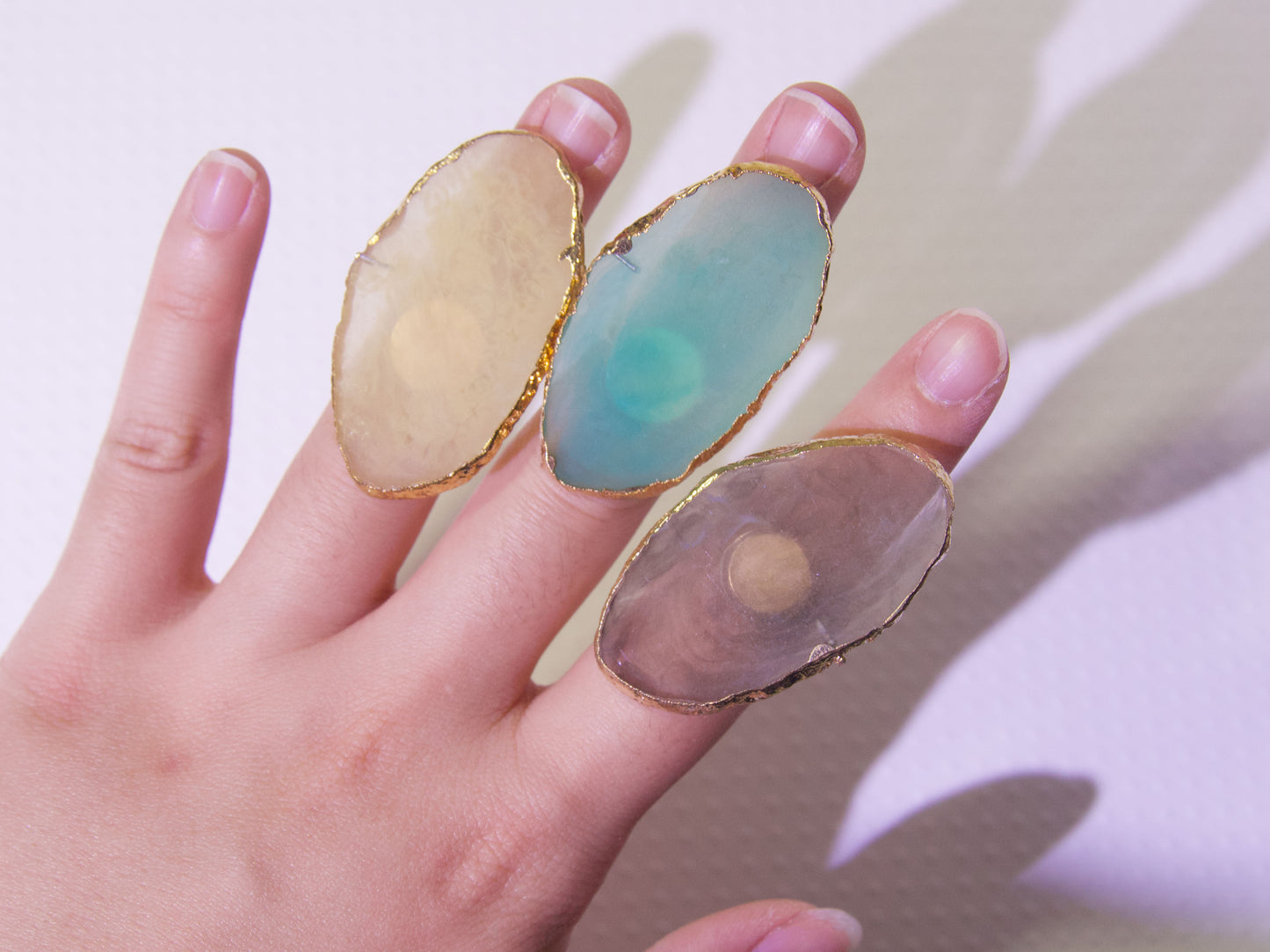 Marble nail painting Palette/ Golden edged Mini Finger Ring Dishes Color Mixing UV Gel Polish Paint Tool