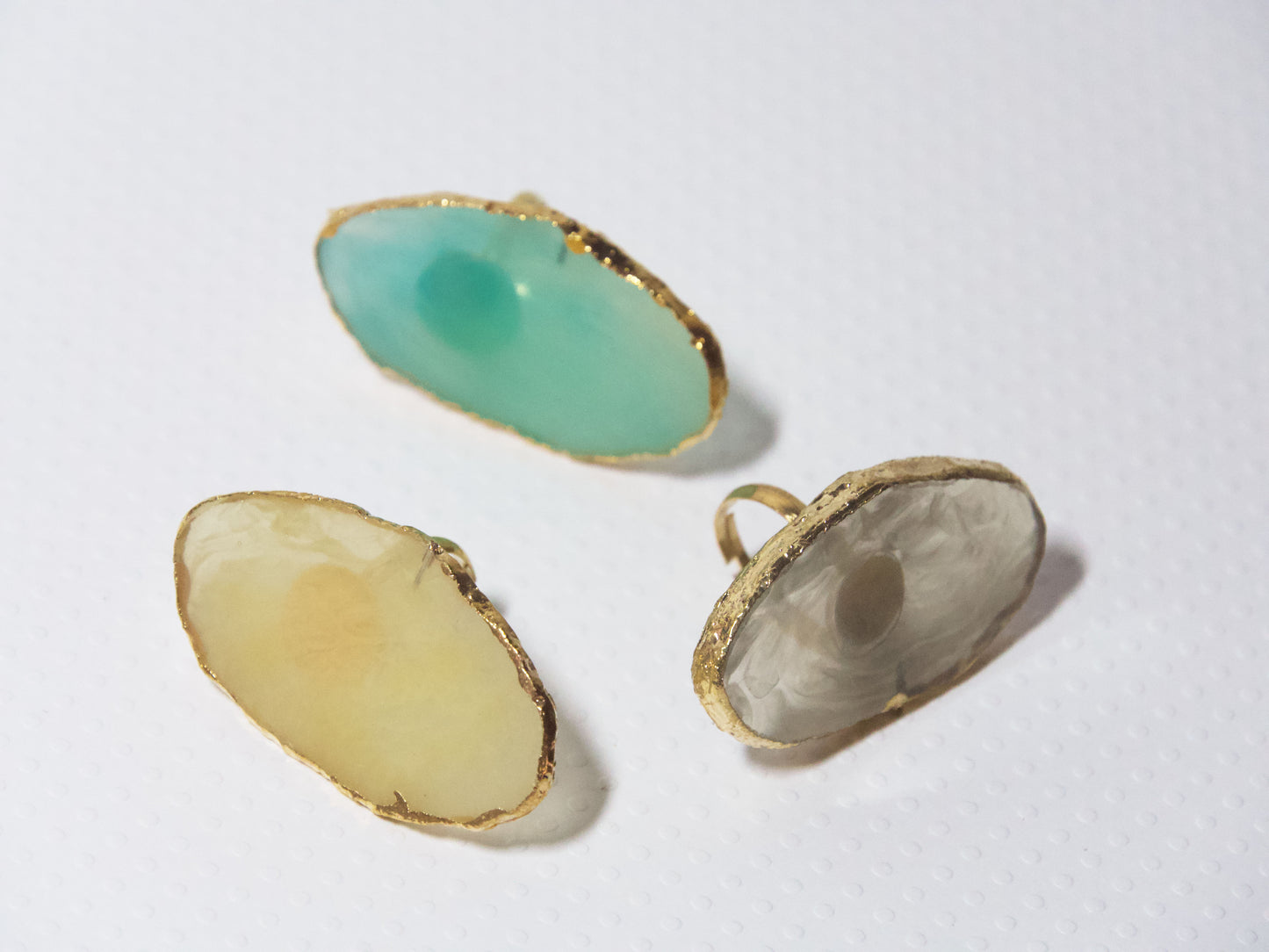 Marble nail painting Palette/ Golden edged Mini Finger Ring Dishes Color Mixing UV Gel Polish Paint Tool