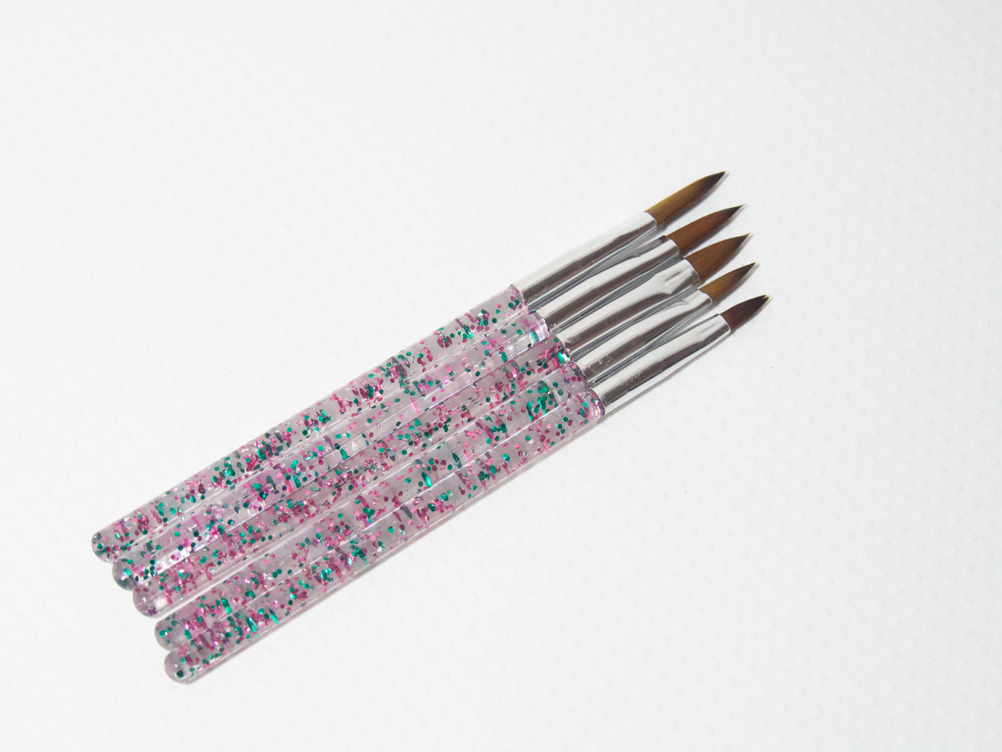 5 pcs Acrylic nail brushes/ Crimped 3D Nail art mink fur nail pen for acrylic design builder