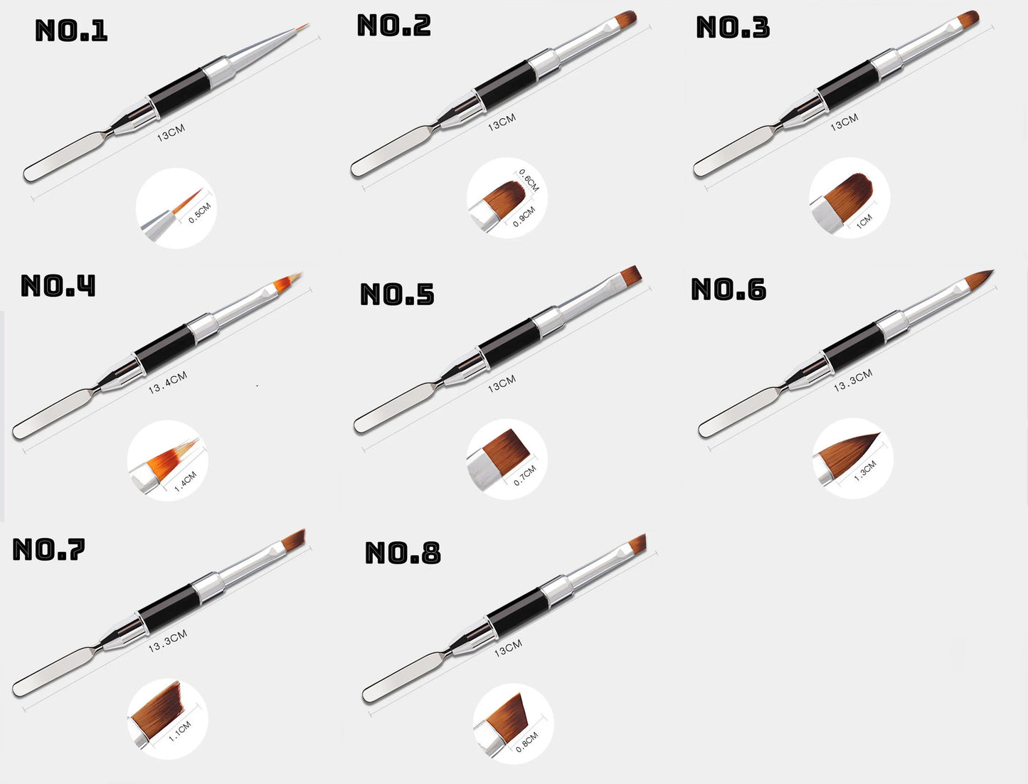 Double Sided Poly Builder UV Gel Brush & Picker UV Gel Applicator Nail Brushes Ombre Painting Pen