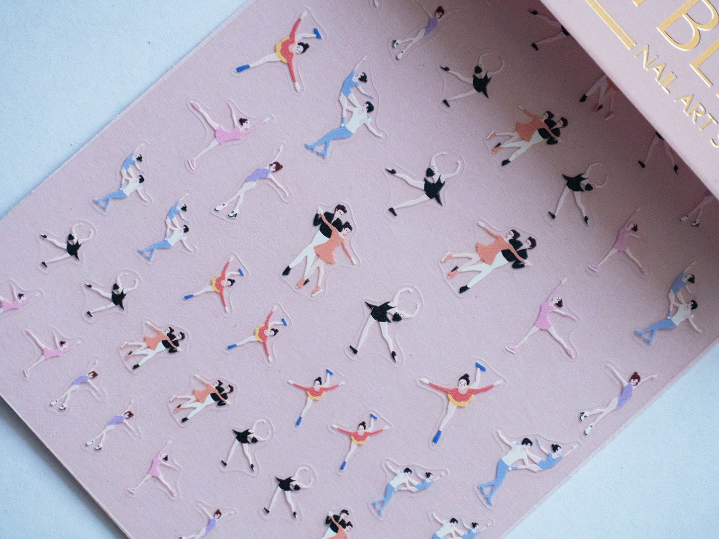 Figure Skating Ballet Nail Stickers • Ice Skater Dance Nail Art Decals • Cute Couple & Solo Dancer DIY Manicure Stickers