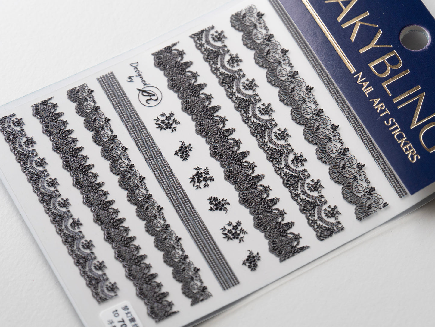 5D Embossed Black Lace Nail Stickers, Gothic Vintage Victorian Floral Lace Nail Decals