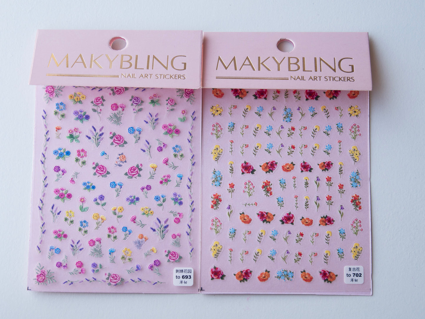 Floral Nail Stickers Vintage Botanical Garden Nail Art Colorful Flower Manicure
