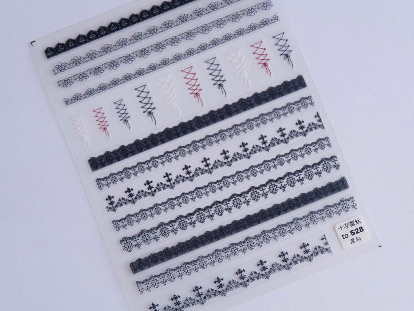 Black Lace Nail Stickers, Gothic Nail Art Decals, Lace Nail Wraps, Vintage Floral Manicure