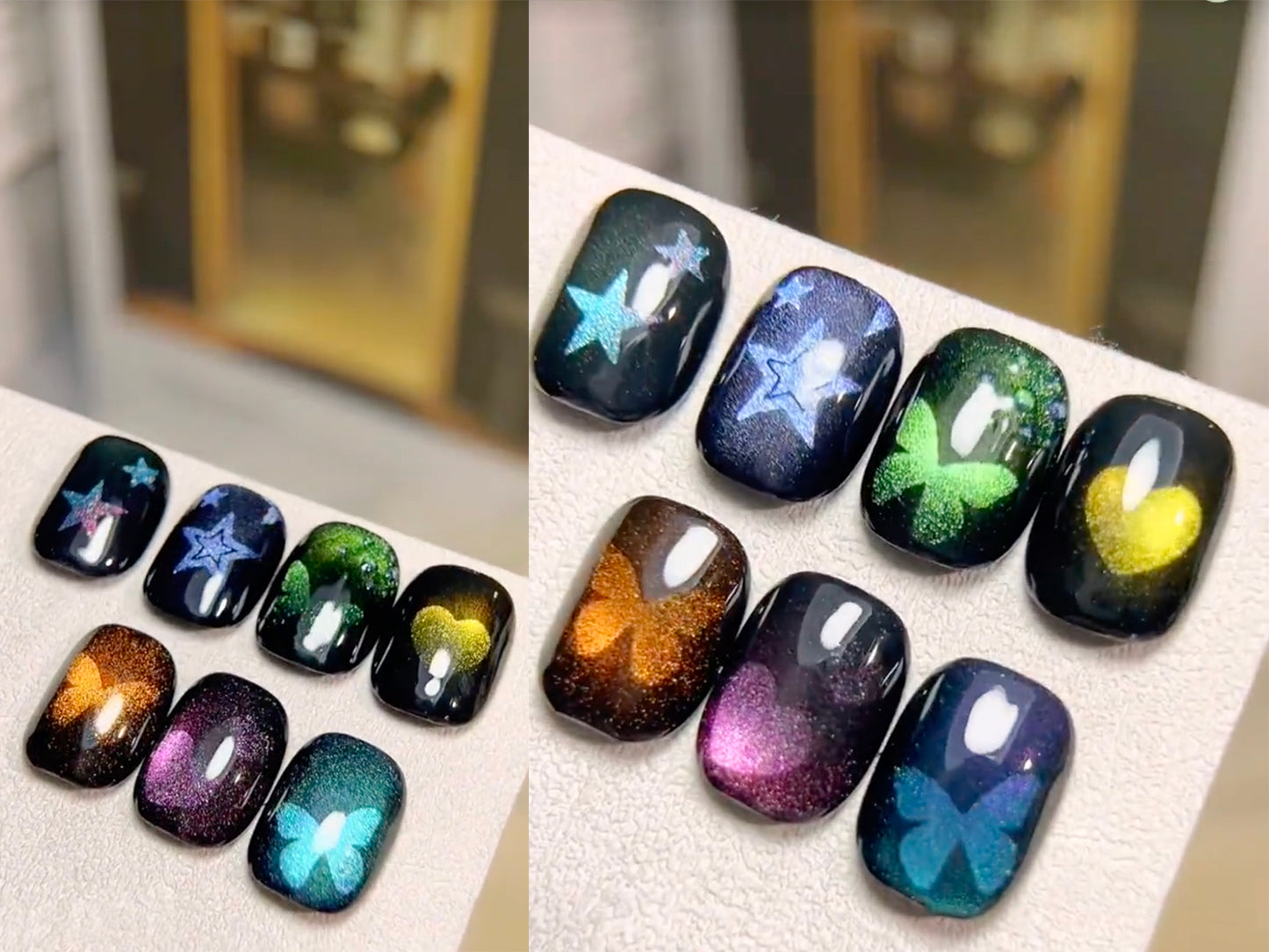 Gradient Hollowed Nail Template Sticker