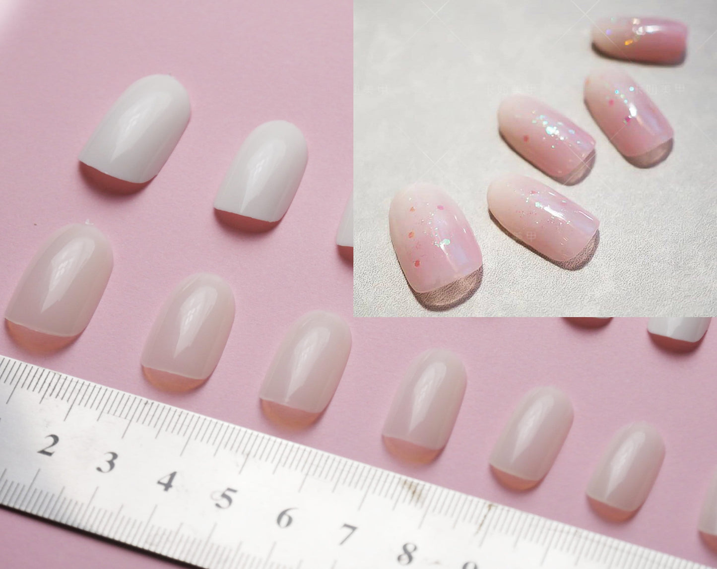 100 pcs Full Cover Cute Round False Fake Nails Tips Manicure nail well tips/Japanese style Acrylic UV gel nail polish Manicure Nail Tips