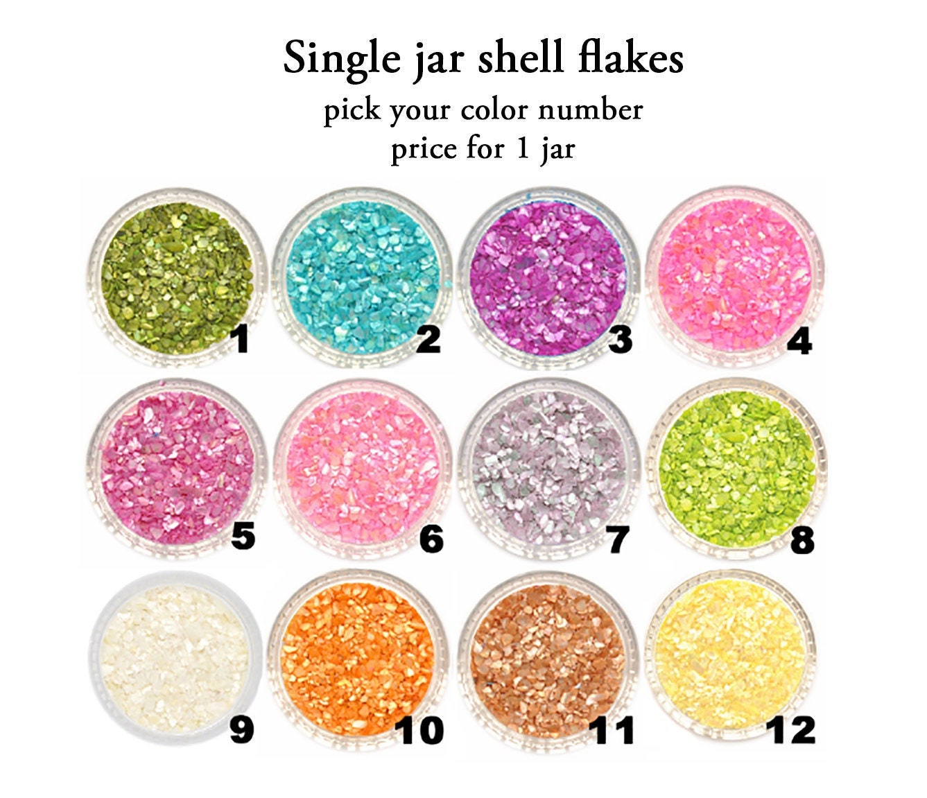 Sea shell chips nail decals/ Ocean Pinctada albina Shell Glitter Nail flakes DIY nail deco/ Natural shell Powder nail decal pigment flakes