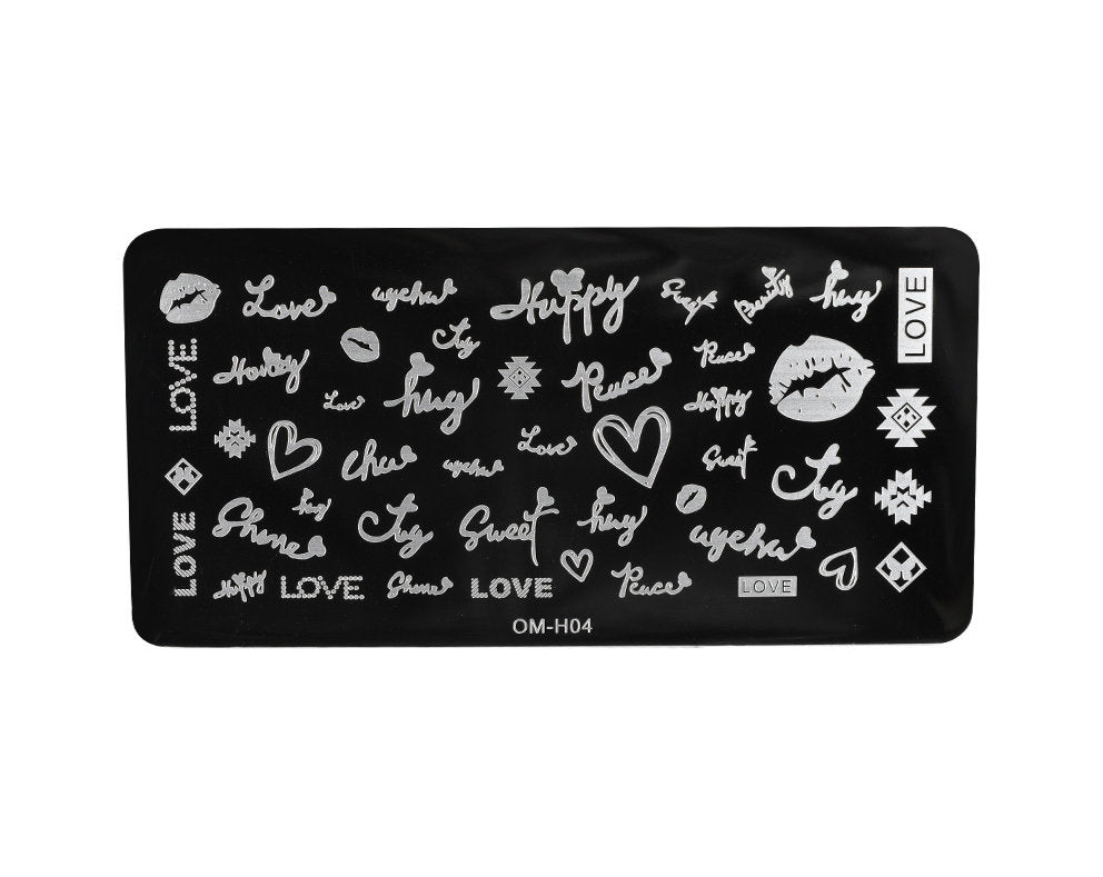 Love and Heart Nail Art Stamping Image Plates