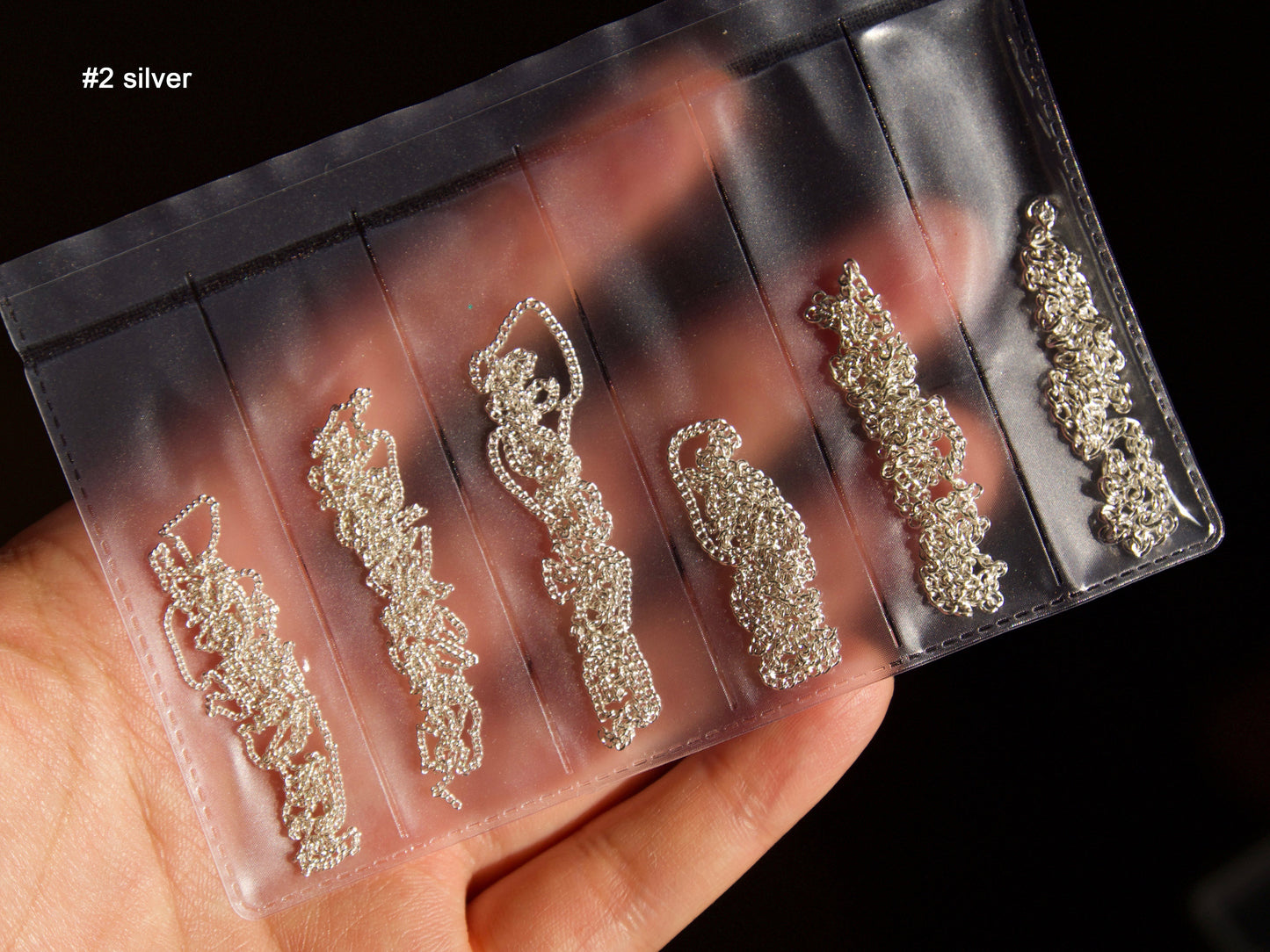 6 stripes Metal Steel Chain Punk Style for 3D nails and Mini crafts supply