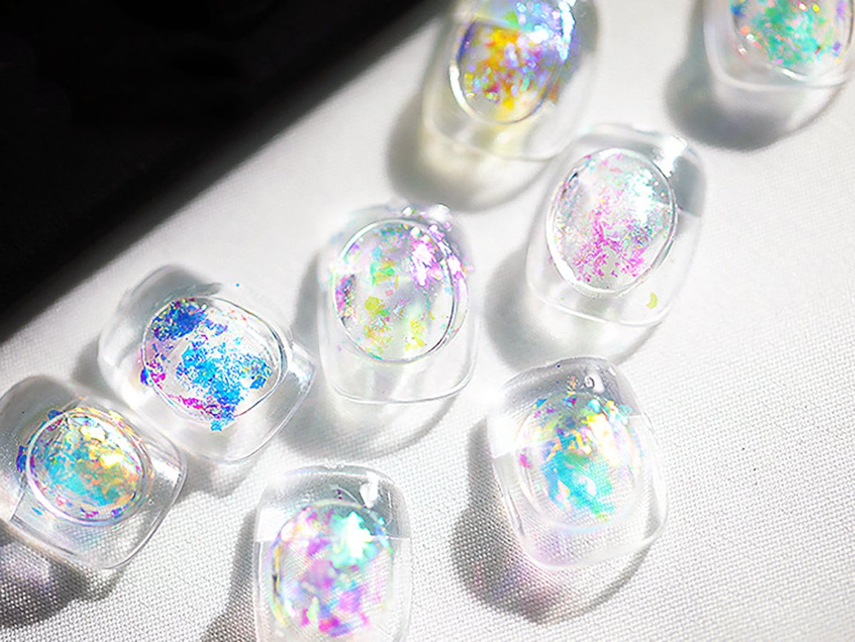 Opal Glitters Duochrome Flake Sequins For Nail Art Holographic Glitter Titanium Nail Irregular Flakes Aurora Foils Manicure Supply