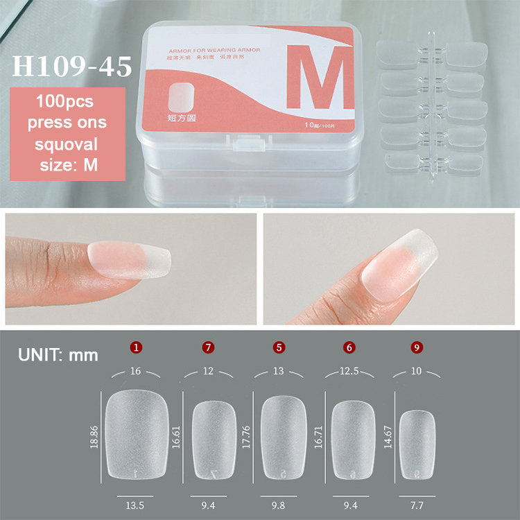 100pcs Pre-shaped Matte Full Cover Short False Press on Nails