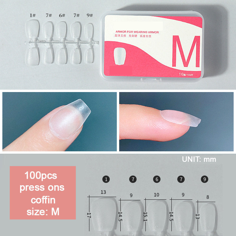 100pcs Pre-shaped Matte Full Cover Short False Press on Nails