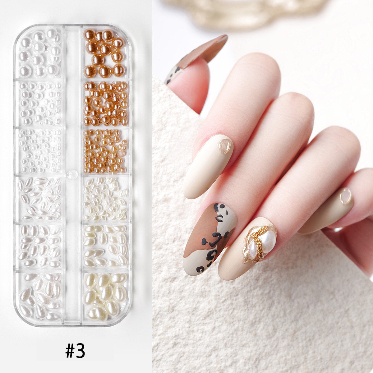 12 Grids AB Semicircle pearls