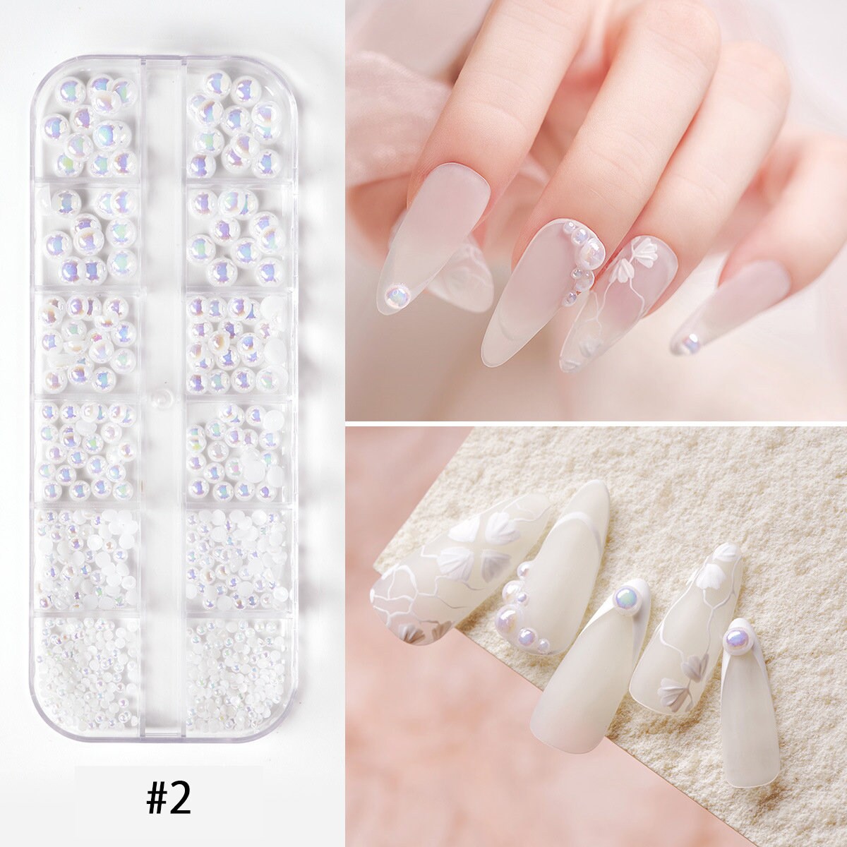 12 Grids AB Semicircle pearls