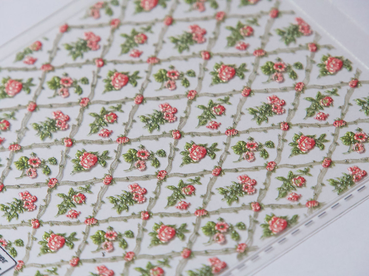 Bridal Vintage Rose Lace Sticker Nail Art/ Flowers Bouquet 3D Decorative Peel Off Stickers for Nails/ Floral White Rosa Black Rose Manicure