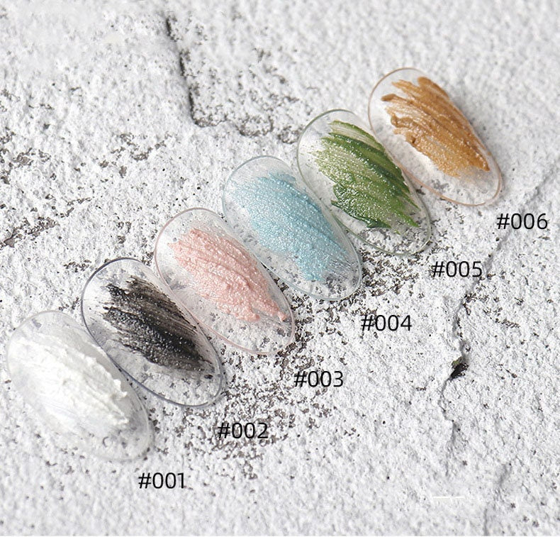 6ct Gypsum Sandy UV Nail Gel/ No Wipe 3D Coarse-grained Soak Off Nail Art Gel/ Lacquer Embossed Drawing Artistic Abstract Manicure Supply
