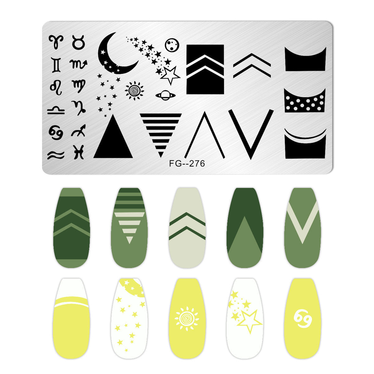 French Line Nail Art Stamping Template Plates/ Moon Star Sign Leopard Print Distorted Patterns Stamp Plate Manicure Nail Designs DIY
