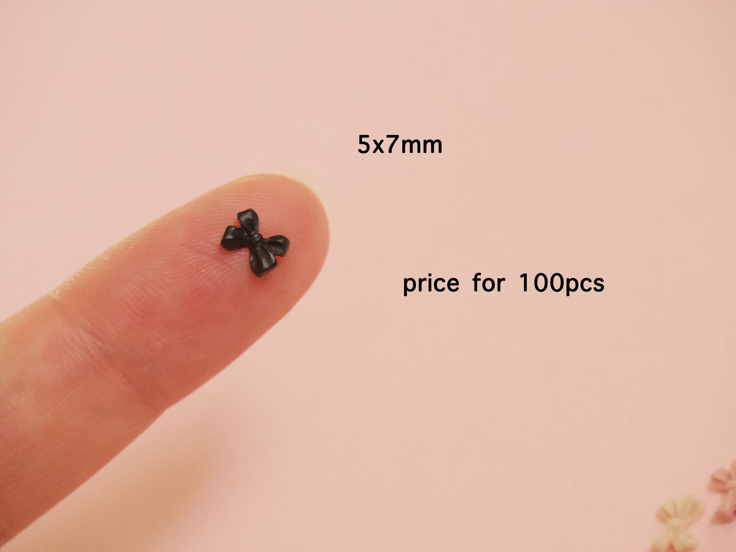 100pcs Small Bow Nail Charm Nails Decals/ Butterfly Bow Knot Tied Resin Studs for Crafts DIY Supply Tiny 5x7mm Accessories