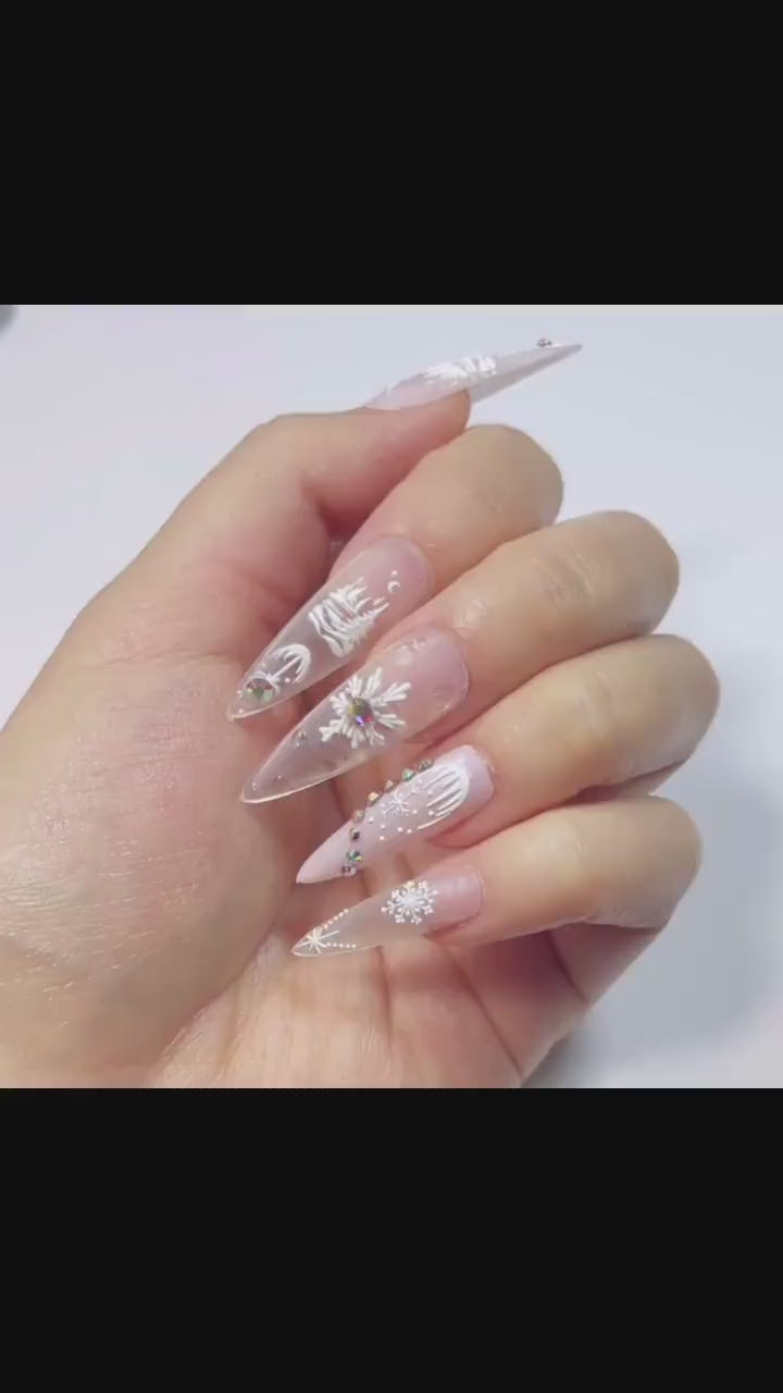 Winter Snow Flake White Nail Art Stickers Decals