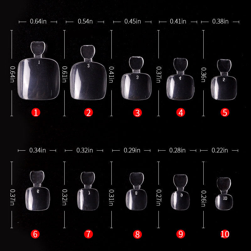 500 pcs Toenail Full Cover Square False Fake Nails Tips Manicure nail well tips/ Natural full Acrylic UV Gel Pedicure Nail Tips