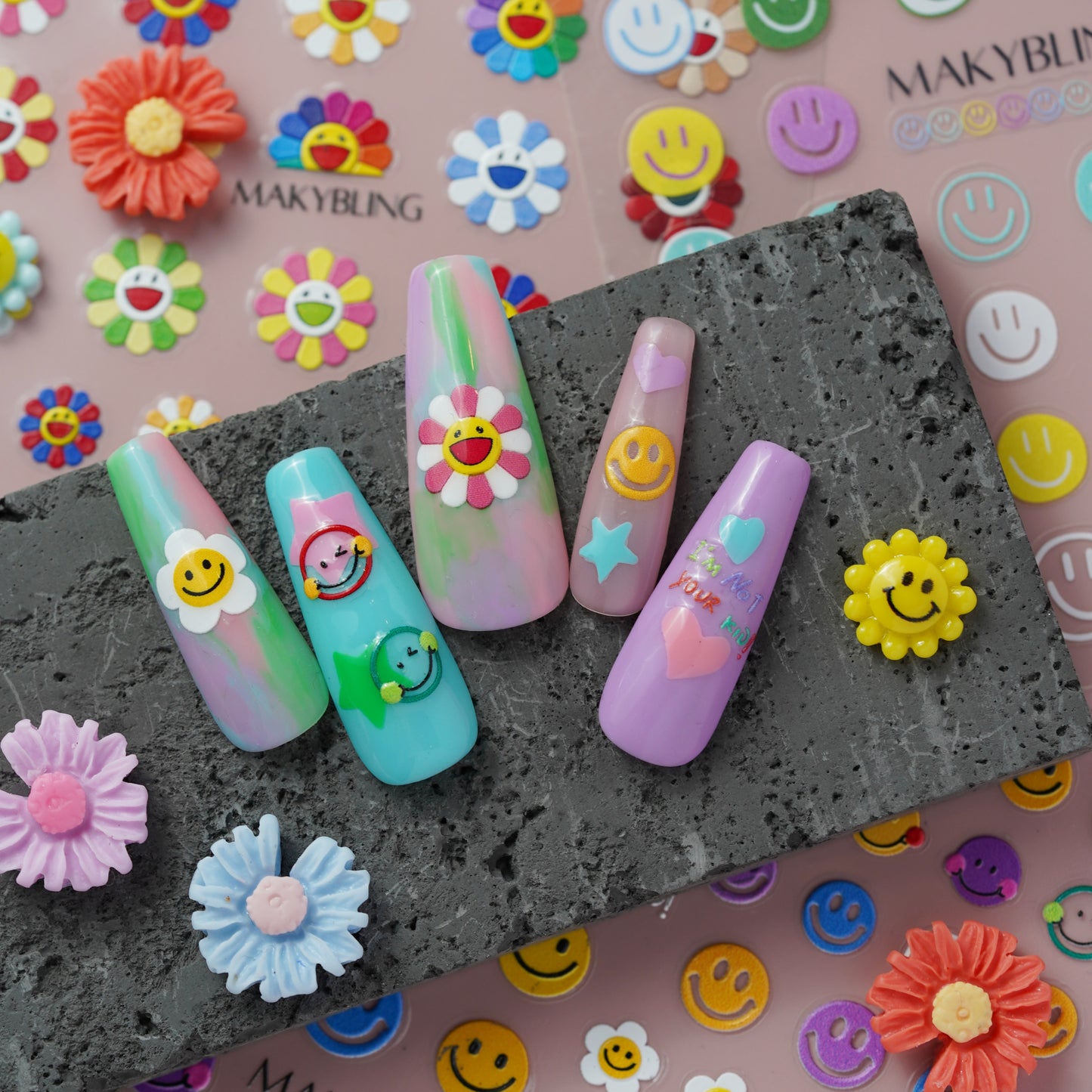 Smiley Face Nail Stickers Kit