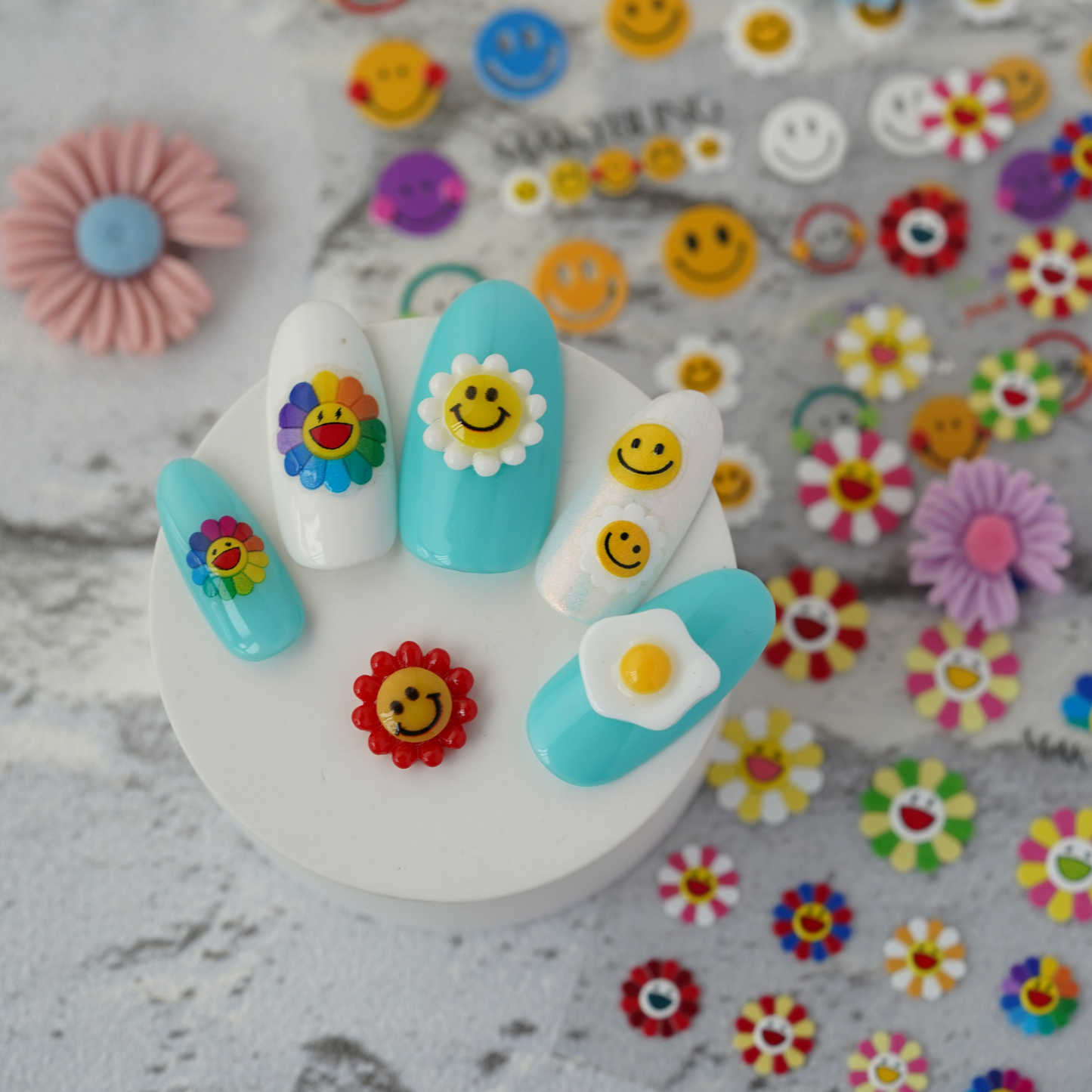 Smiley Face Nail Stickers Kit