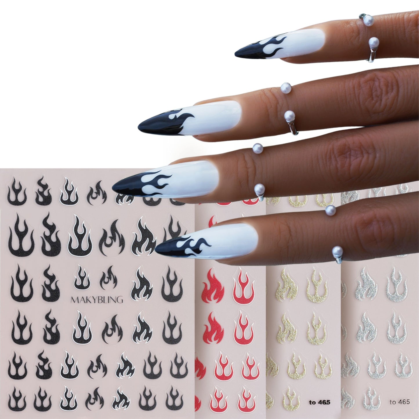 Flame Nail Stickers Kit
