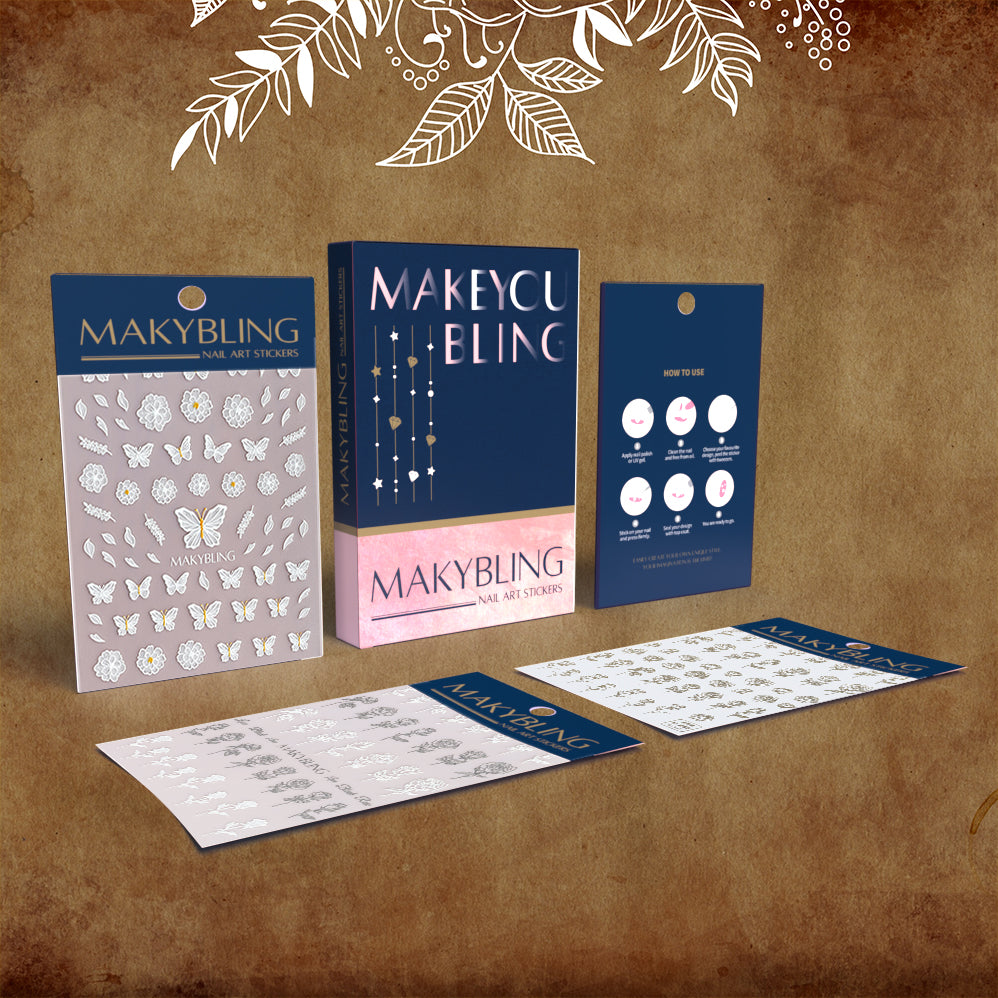 Rose Flower Nail Sticker Kit