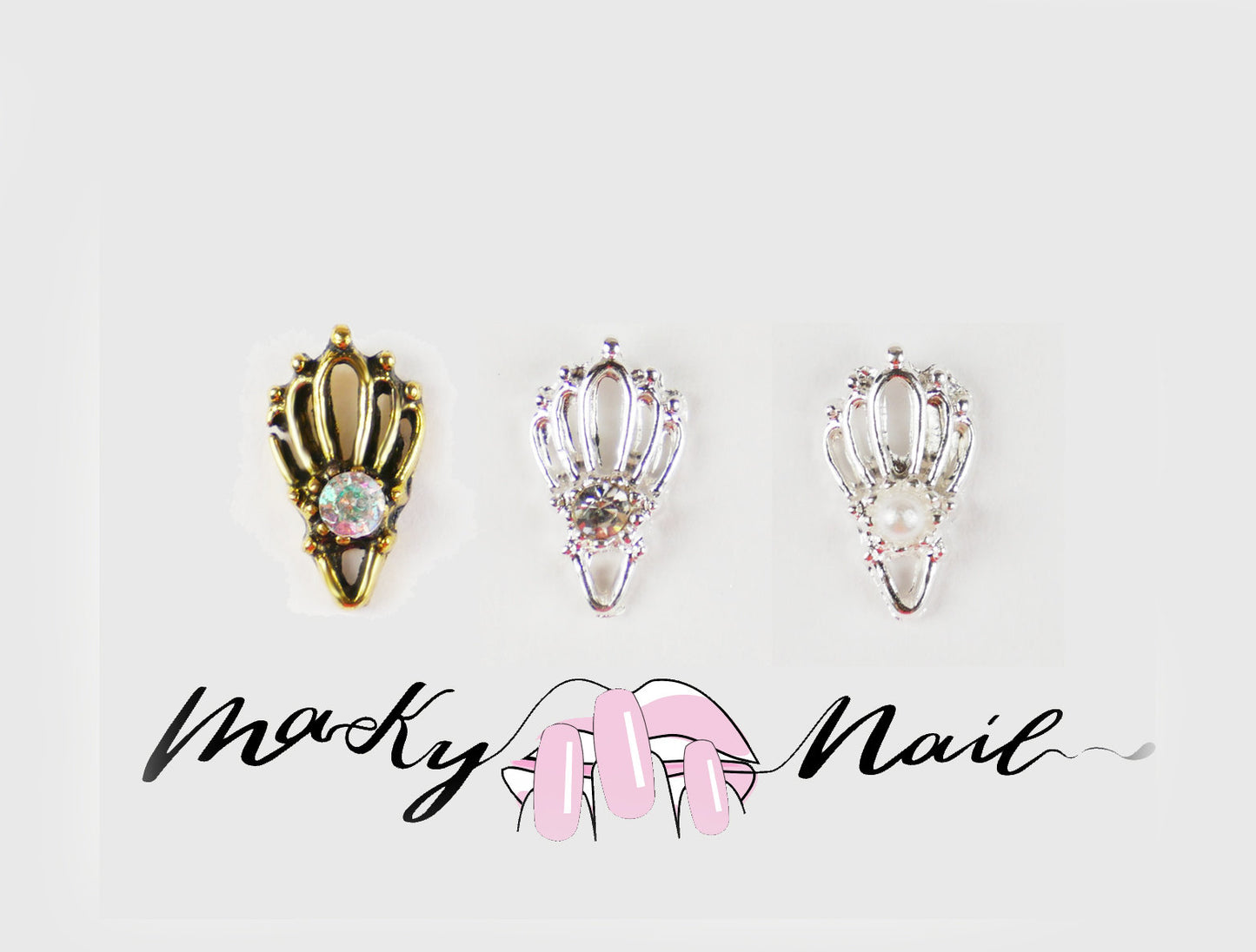 3 pcs vintage design 3D Metallic Rhinestone nail studs / vintage design charm Nail design nail art/ Manicure Nail 3D decorations