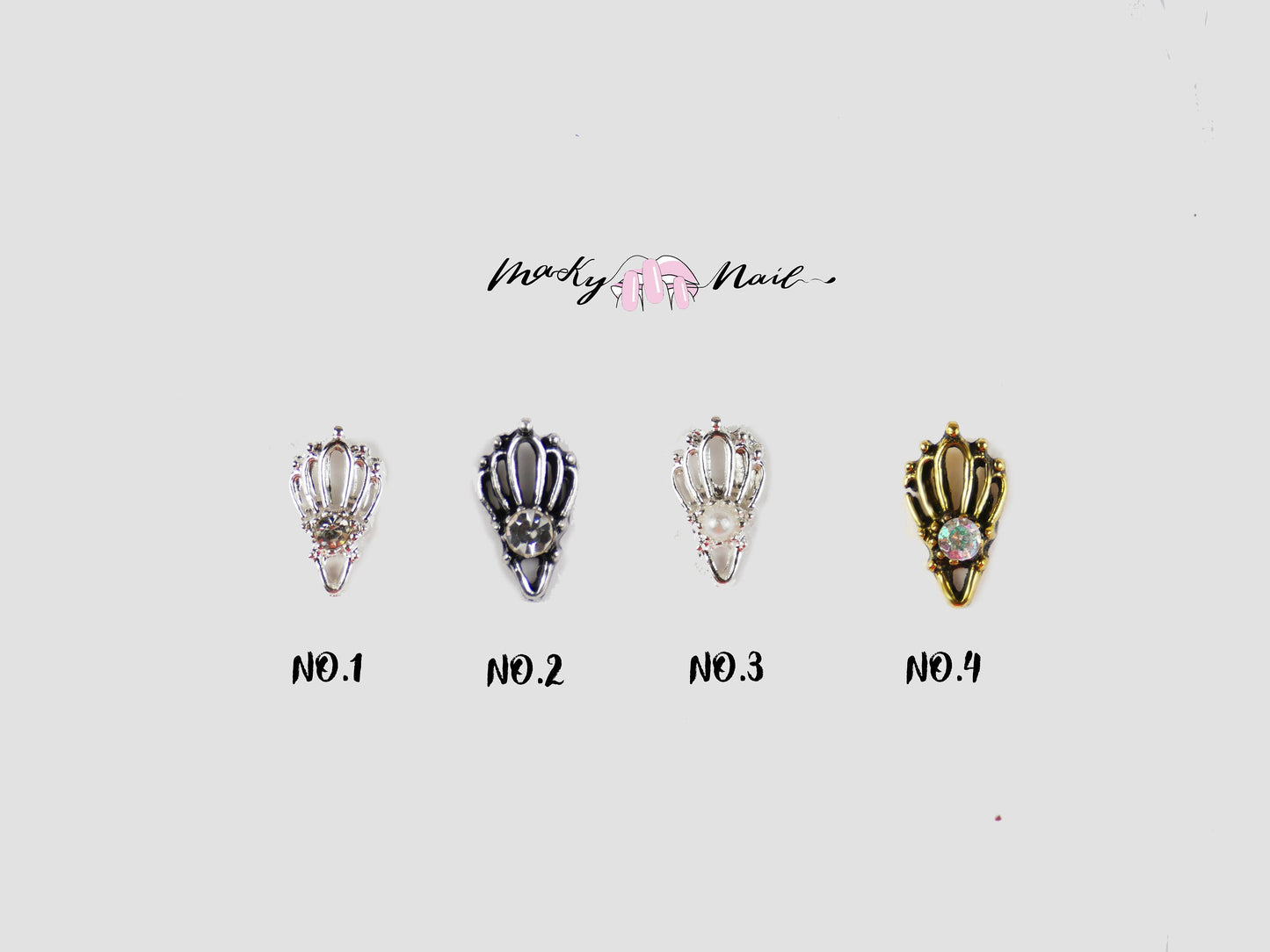 3 pcs vintage design 3D Metallic Rhinestone nail studs / vintage design charm Nail design nail art/ Manicure Nail 3D decorations