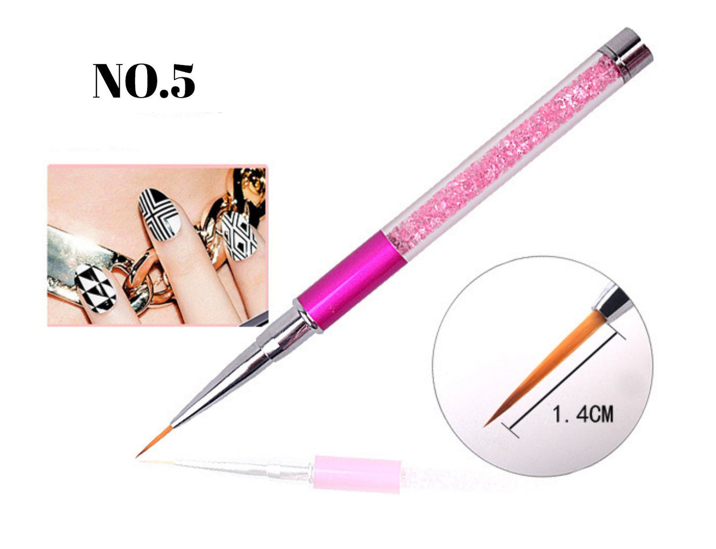 Nail Brush for Detailing Striping Nail Art with Gel Brushes, Painting Brushes, 3D Brush, Acrylic brush for nail art painting