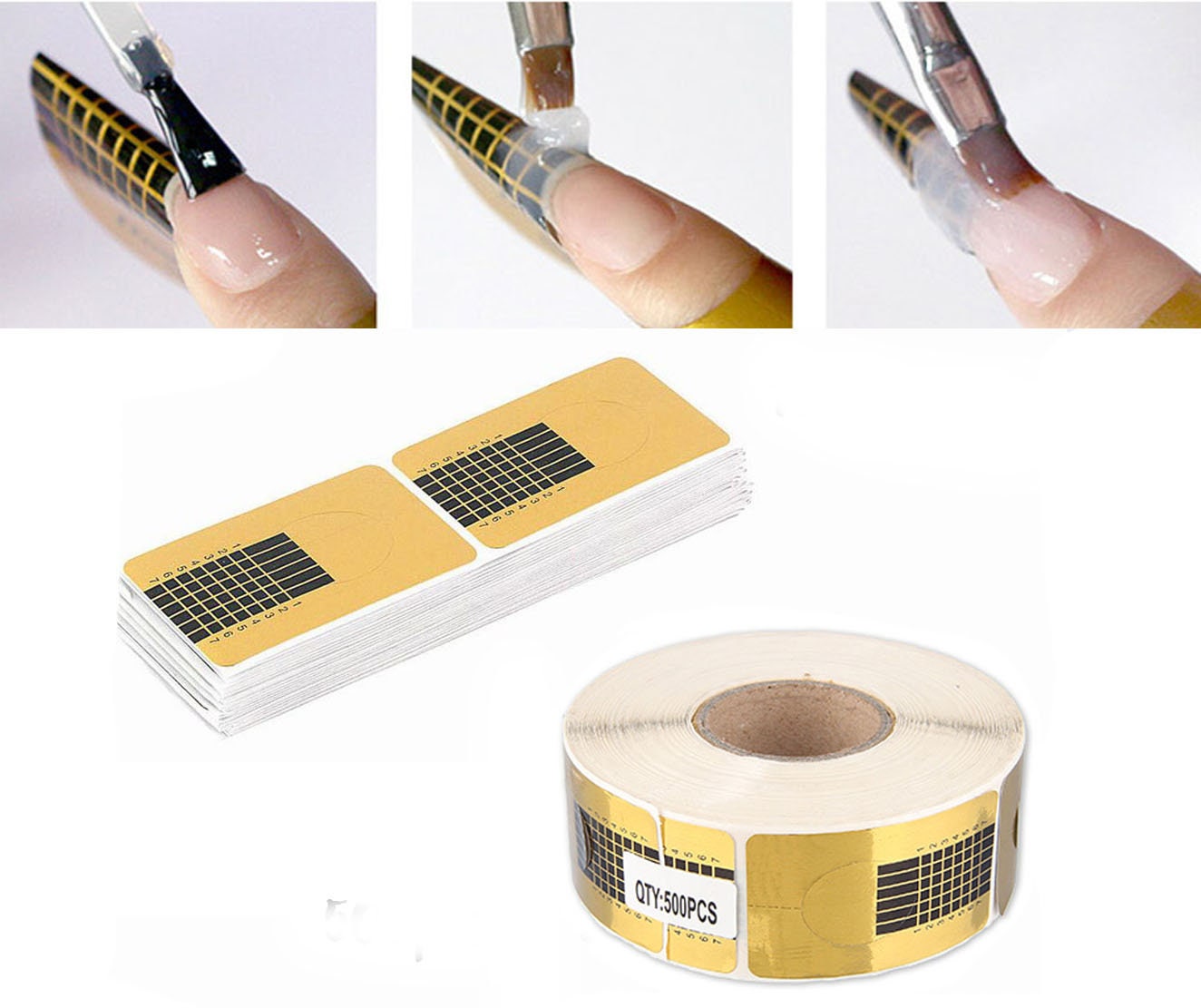 50pcs Nail Extension Curing Guide sticker/ Professional Forms U Shape French Tips Guide Acrylic Curve Nail Form Manicure Styling Tools