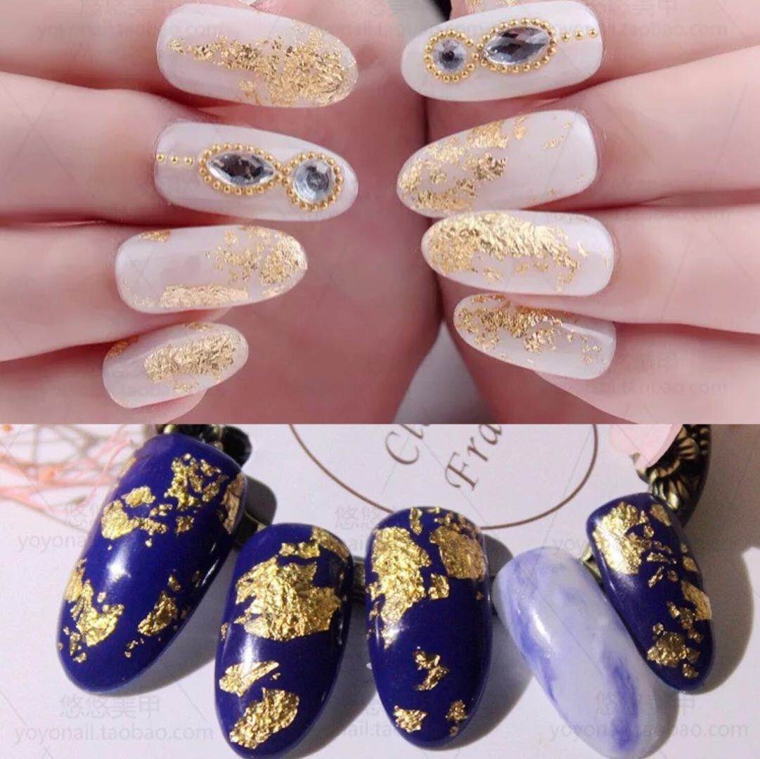 Metallic Foil Flakes for Nail,Resin, Crafts, Painting/ Thin Gold, Silver, Cooper Leaf Foils Paper Nail Art Design Decorating Supply