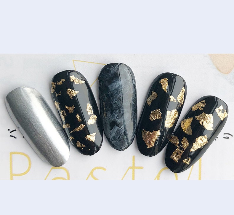 Metallic Foil Flakes for Nail,Resin, Crafts, Painting/ Thin Gold, Silver, Cooper Leaf Foils Paper Nail Art Design Decorating Supply
