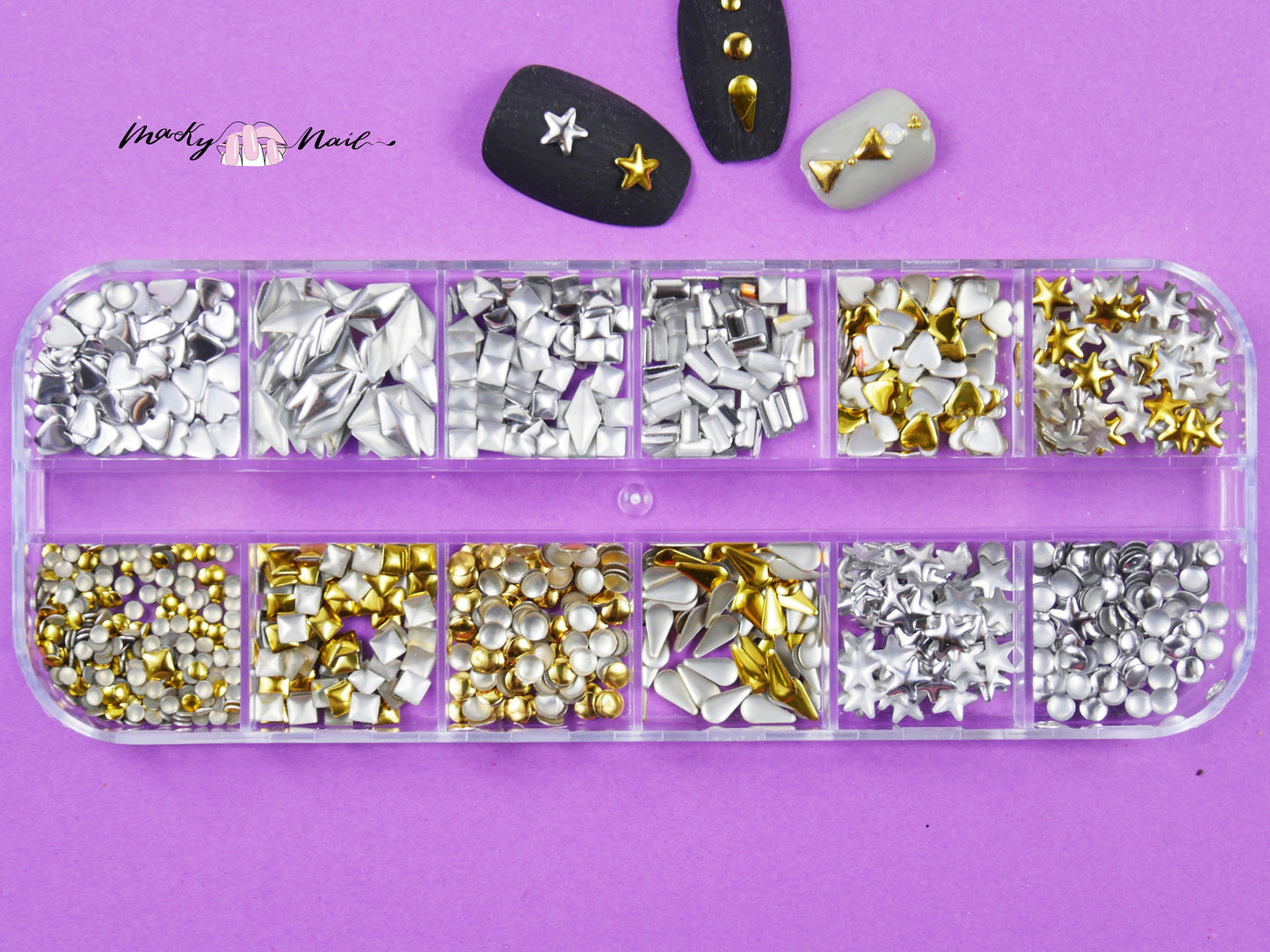Metallic Multi shape Rivet Glitter Nail Studs Metal Decoration/ Nail supply Metallic studs