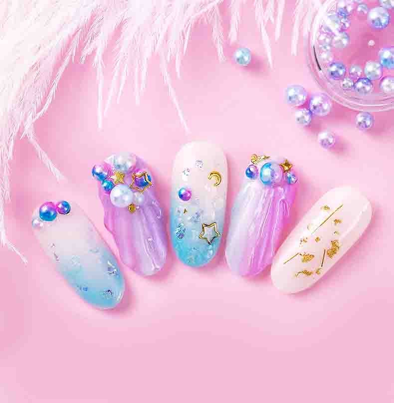 12 grids Mixed Galaxy Pearls & Shells /artificial Mermaid pearly lustre Various decorations