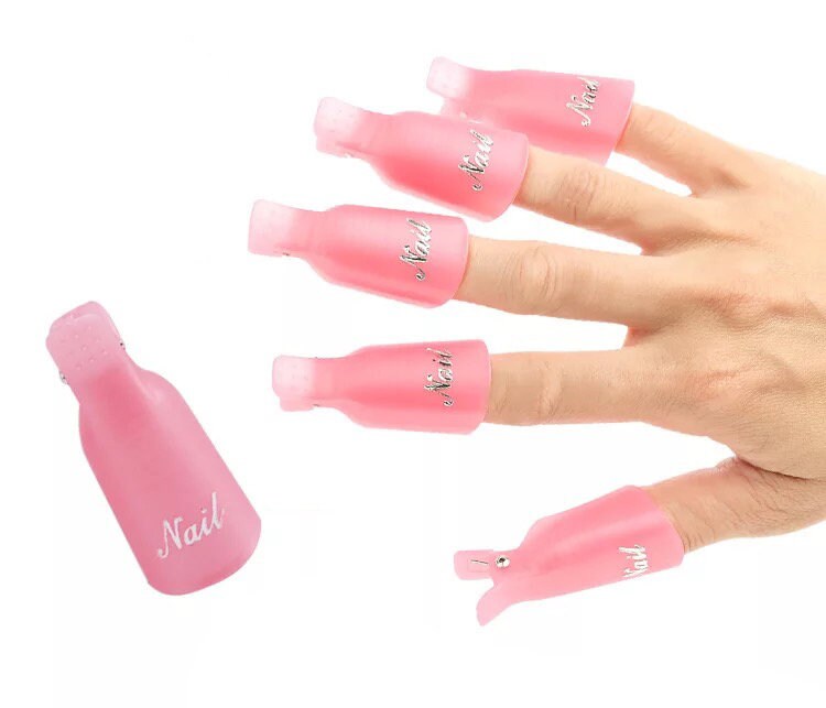 Soak Off Clips - Nail Caps Pink 10 st.
