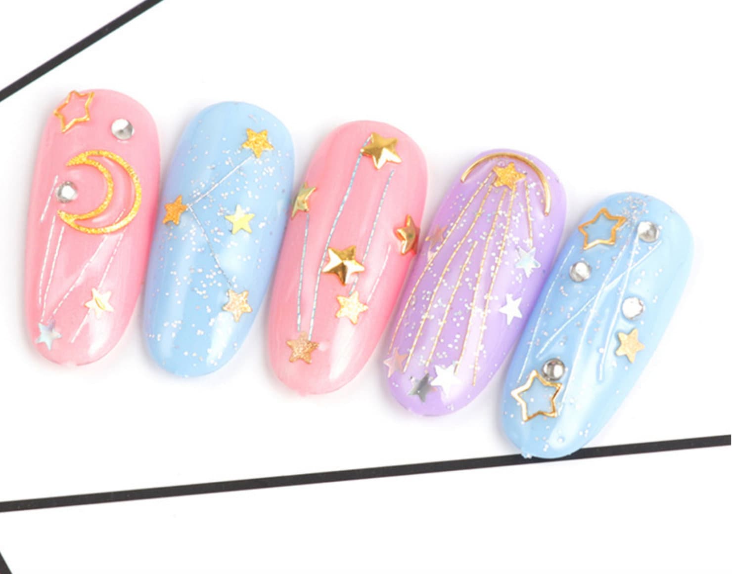 12 jars Mermaid starry sky thread line Nail deco/ Line DIY Nail Art Tips Decoration/ nail art thread line stripe