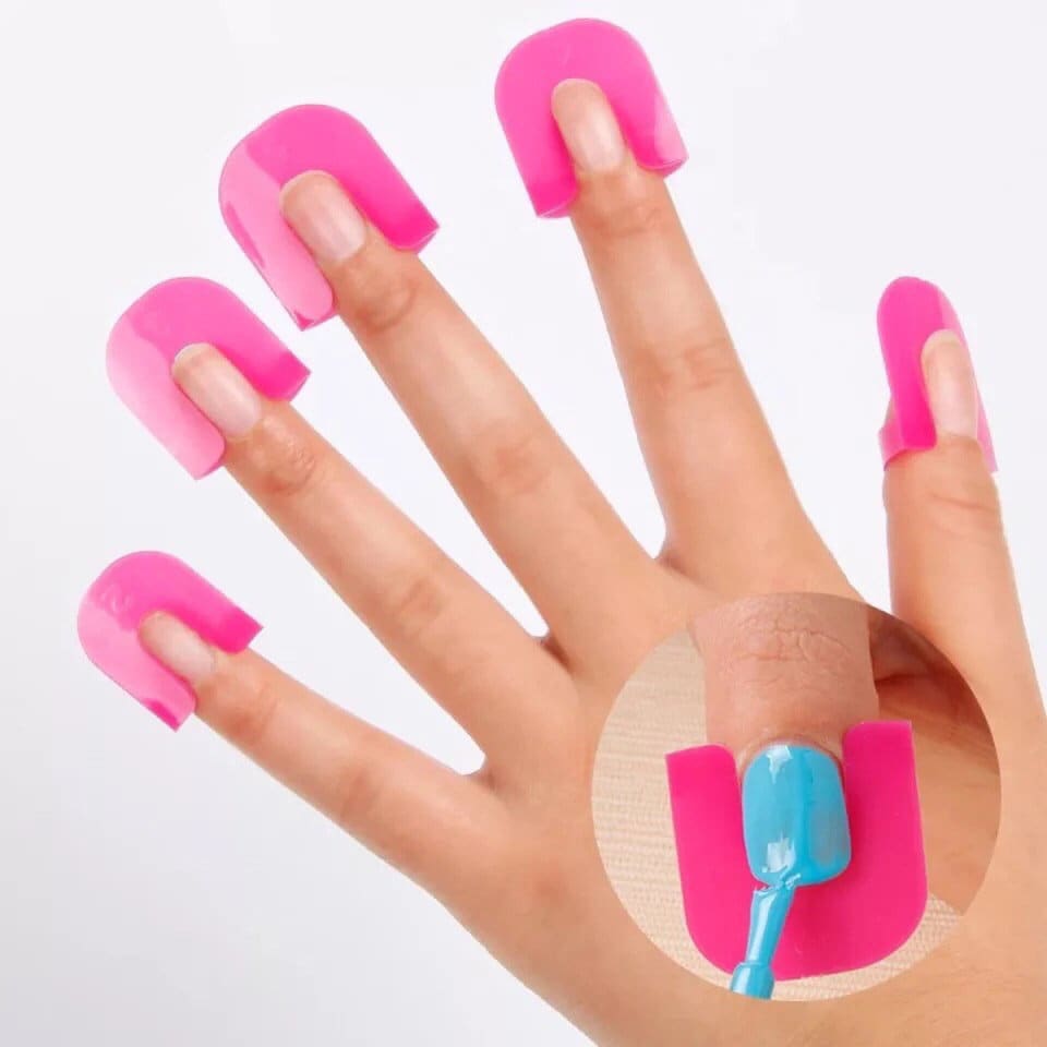 26pcs Nail Polish Spill-Resistant Stencil Mold Polish Shield Protect Leaking Cover Tools/ Reusable Nail Polish defence Protector Stencil
