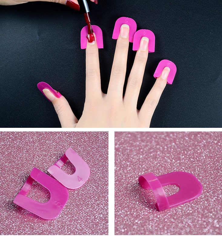 26pcs Nail Polish Spill-Resistant Stencil Mold Polish Shield Protect Leaking Cover Tools/ Reusable Nail Polish defence Protector Stencil