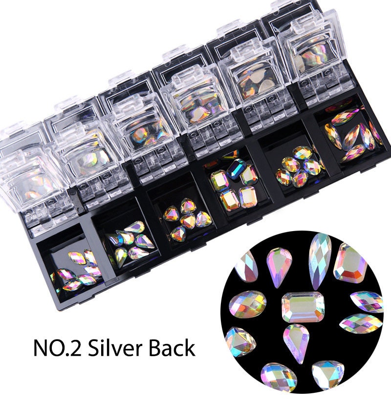 12 grids 3D Crystal nail decoration/ exclusive nail jewelry Rhinestone charm jewelry supply