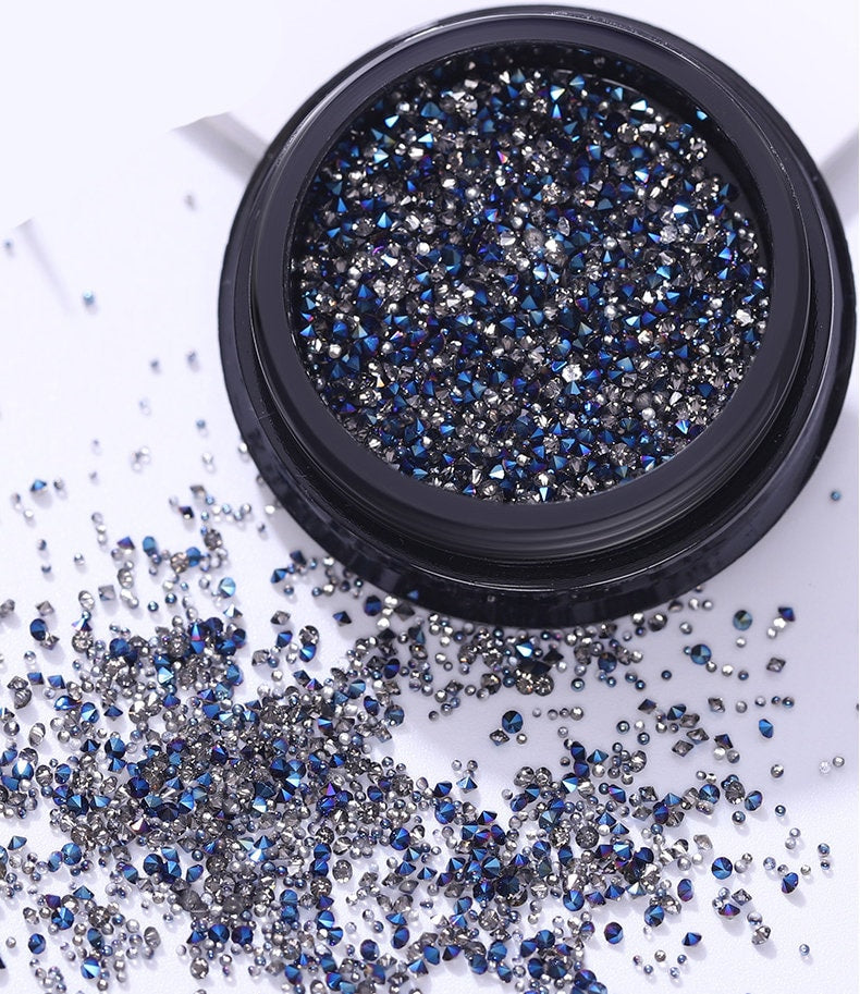 Microbead Culet Diamond crystal Nail Art glitter/ Mini crystal Metallic AB stone Nail design art decoration rhinestones /Mini chatons