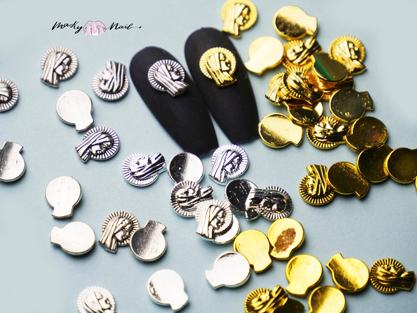 5 pcs 3D Female portrait Tribe nail decoration/ Western style ox bull head Nail DIY nail deco charm for nail art/ tribal nail deco