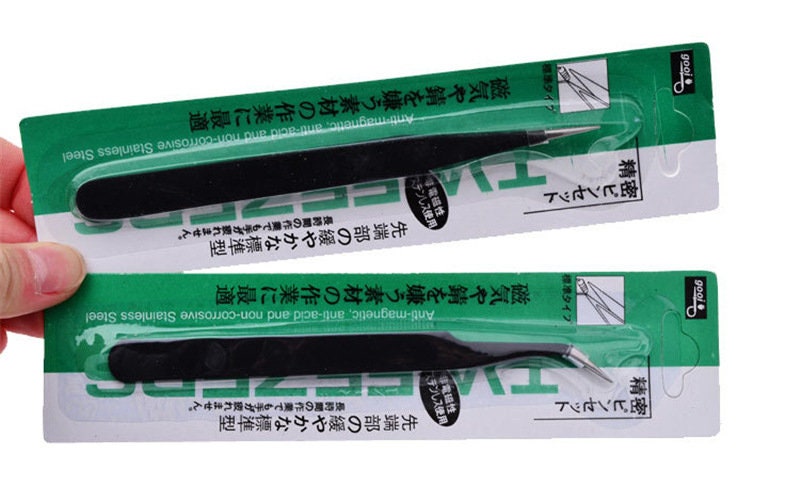 Black Tweezer Anti-Static Steel Tweezers for Craft, Jewelry, Electronics, Nail art tool supply/DIY tool