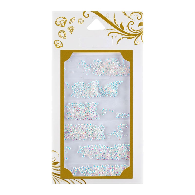 1440 pcs Mixed sizes AB rhinestone/ Non Hot fix flat back nail Art Deco